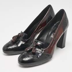 Tod's Two Tone Leather Penny Loafer Pumps Size 38.5