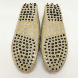 Tod's Yellow Croc Embossed Patent Leather Loafers Size 36