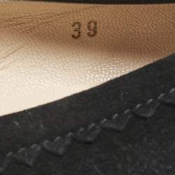 Tod's Black Suede Embellished Loafer Pumps Size 39