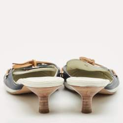Tod's Blue/White Leather Mules Size 38