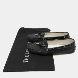 Tod's Black Python Bow Loafers Size 37