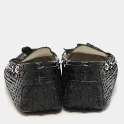 Tod's Black Python Bow Loafers Size 37