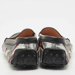Tod's Black Leather Patchwork Embellished Slip On Loafers Size 39.5