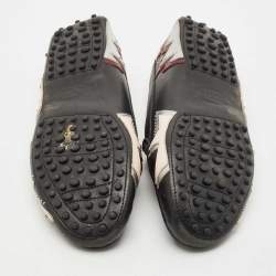 Tod's Black Leather Patchwork Embellished Slip On Loafers Size 39.5