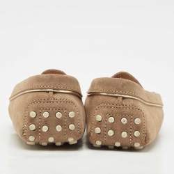 Tod's Beige/Gold Suede Penny Loafers Size 39