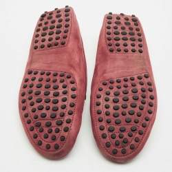 Tod's Burgundy Nubuck Leather Loafers Size 37.5