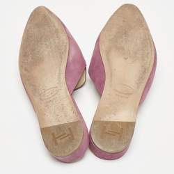 Tod's Purple Nubuck Leather Tassel Detail Mules Size 39.5