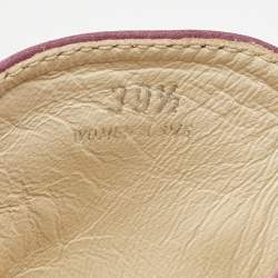 Tod's Purple Nubuck Leather Tassel Detail Mules Size 39.5