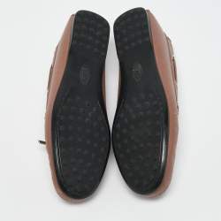 Tod's Blush Pink Leather Bow Loafers Size 39.5