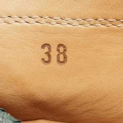 مملوكة مسبقًا Tod's Green Python Leather Slip On Loafers Size 38