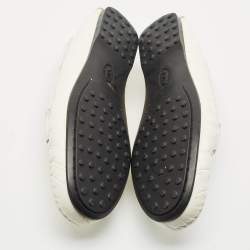 Tod's White Croc Embossed Leather Penny Slip On Loafers Size 38
