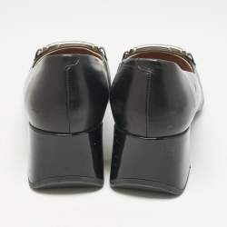 Tod's Black Leather Double T Court Loafer Pumps Size 39.5