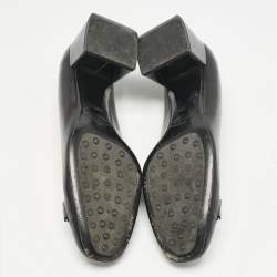 Tod's Black Leather Double T Court Loafer Pumps Size 39.5