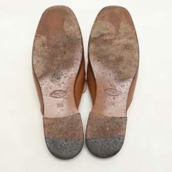 Tod's Brown Leather Double T Flat Mules Size 38.5