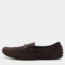 Tod's Brown Suede Penny Loafers Size 43.5