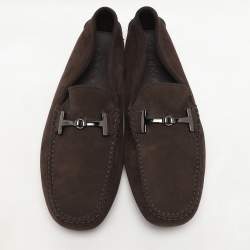 Tod's Brown Suede Penny Loafers Size 43.5