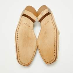 Pre Owned Tod's Beige Suede Slip On Smoking Slippers Size 38