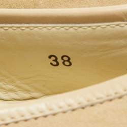 Pre Owned Tod's Beige Suede Slip On Smoking Slippers Size 38