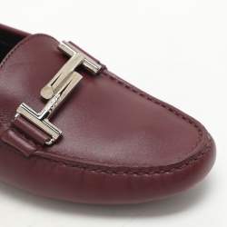 Tod's Burgundy Leather Loafers Size 36
