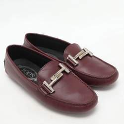 Tod's Burgundy Leather Loafers Size 36
