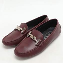 Tod's Burgundy Leather Loafers Size 36