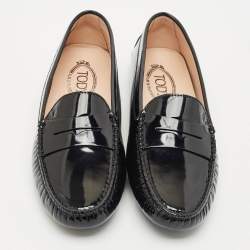 Tod's Black Patent Leather Penny Penny Loafers Size 39