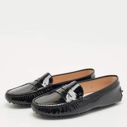 Tod's Black Patent Leather Penny Penny Loafers Size 39