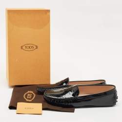 Tod's Black Patent Leather Penny Penny Loafers Size 39