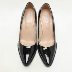 Pre Owned Tod's Black Patent Leather Pointed Toe Pumps Size 38
