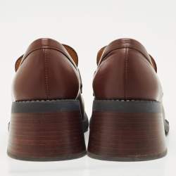 Pre Owned Tod's Brown Leather Kate Loafers Size 38