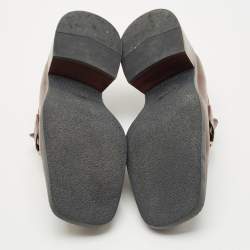 Pre Owned Tod's Brown Leather Kate Loafers Size 38