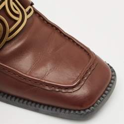 Pre Owned Tod's Brown Leather Kate Loafers Size 38