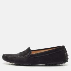 Tod's Black Suede Slip On Loafers Size 38