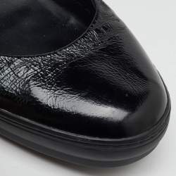 Tod's Black Patent Leather Ankle Strap Ballet Flats Size 38