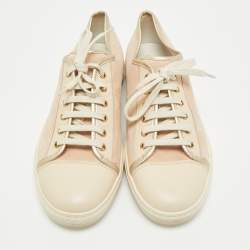 Tod's Beige Leather and Suede Lace Up Sneakers Size 40