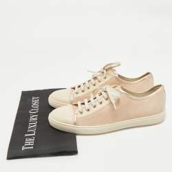 Tod's Beige Leather and Suede Lace Up Sneakers Size 40