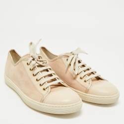 Tod's Beige Leather and Suede Lace Up Sneakers Size 40