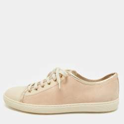 Tod's Beige Leather and Suede Lace Up Sneakers Size 40