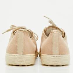Tod's Beige Leather and Suede Lace Up Sneakers Size 40
