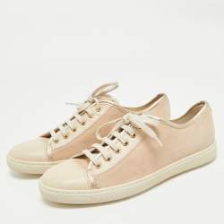 Tod's Beige Leather and Suede Lace Up Sneakers Size 40