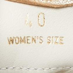 Tod's Beige Leather and Suede Lace Up Sneakers Size 40