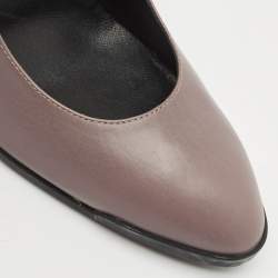 Tod's Dark Lilac Leather Block Heel Pumps Size 40