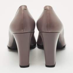 Tod's Dark Lilac Leather Block Heel Pumps Size 40