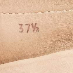 Pre Owned Tod's Cream Lizard Embossed Leather Bow Slip On Loafers Size 37.5