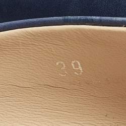 Pre Owned Tod's Navy Blue Leather Round Toe Pumps Size 39