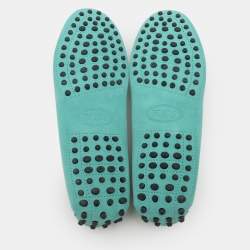 Pre Owned Tod's Turquoise Suede Penny Loafers Size 38