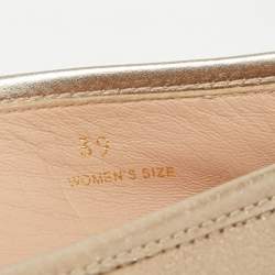 Pre Owned حذاء فلات باليه تودز مرصع جلد ذهبي ميتالك مقاس 37.5