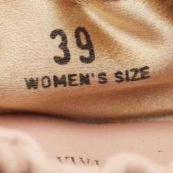 Pre Owned Tod's Light Pink Leather Bow Scrunch Ballet Flats Size 39