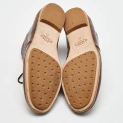 Pre Owned Tod's Dark Brown Leather Lace Up Derby Size 38