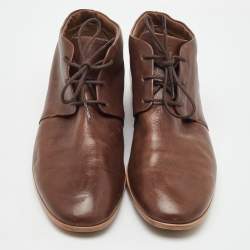 Pre Owned Tod's Dark Brown Leather Lace Up Derby Size 38